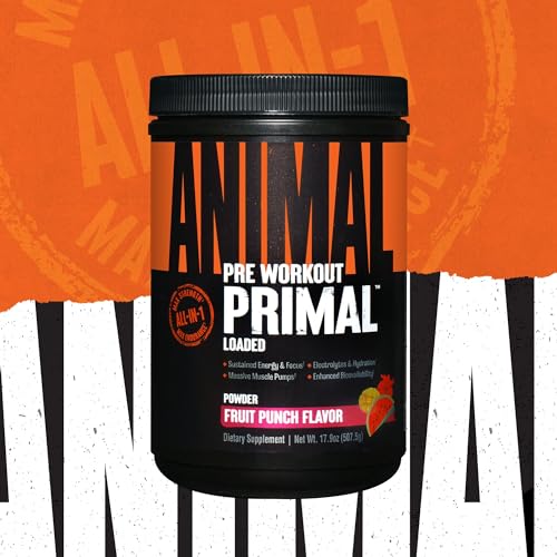 Animal Primal Muscle Hydration + Preworkout Powder – Contains Beta Alanine, 3DPump AnimalUS supplements