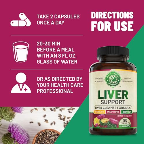 Liver Cleanse Detox & Repair Formula. Liver Support Supplement with Dandelion Root Silymarin WHOLE WORLD WELLNESSAu supplements