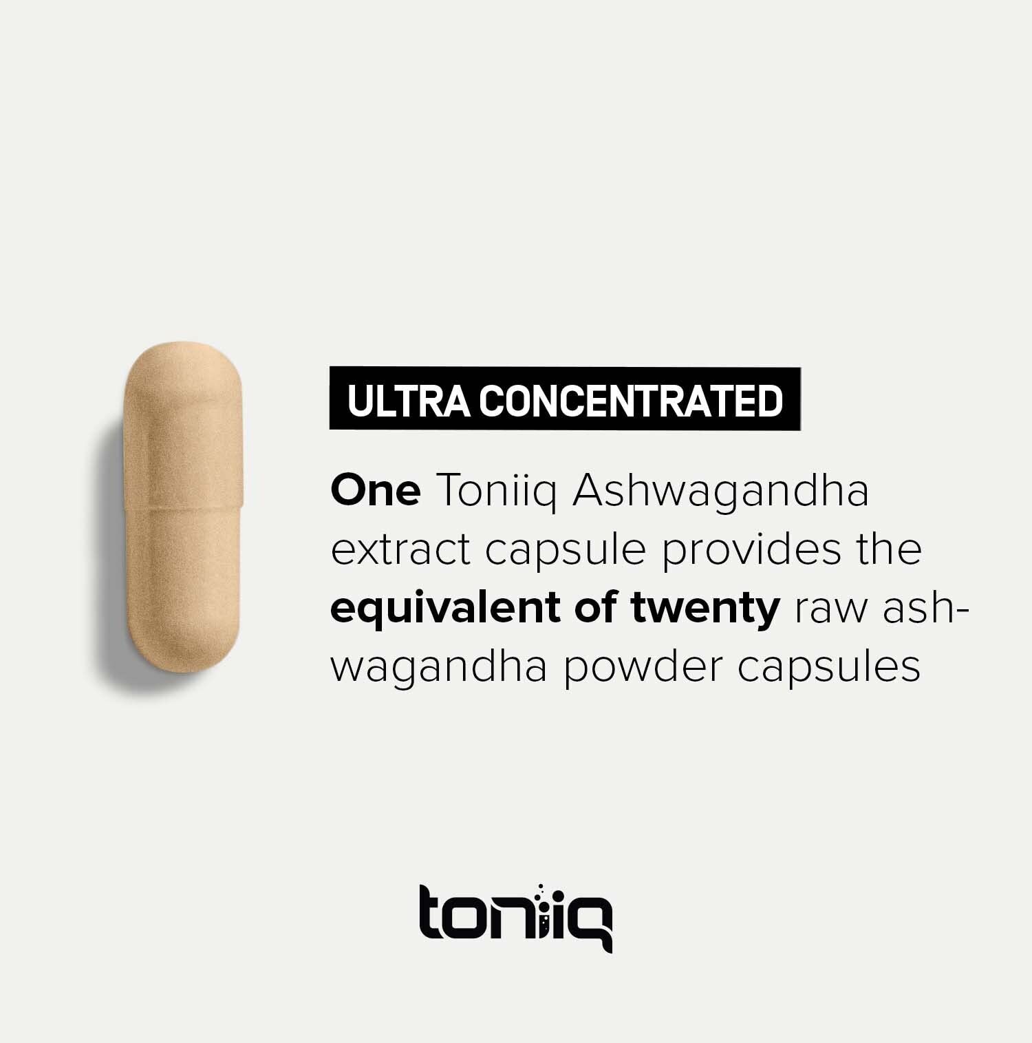 Toniiq Ashwagandha - Ultra High Potency 20:1 Extract with 10% Withanolides - Wild Harvested in India - Highly Concentrated - Third-Party Lab Tested - 90 Capsules ToniiqAu supplements