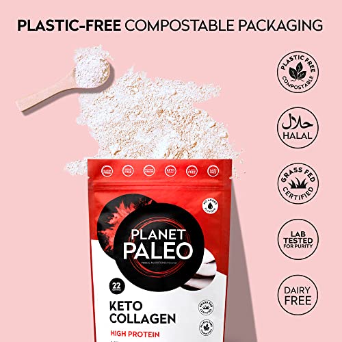 Planet Paleo Keto Collagen Powder (220g, 22 Servings) - Grass-Fed, High Protein Planet PaleoAu supplements