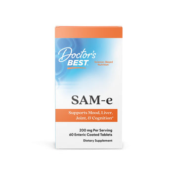 Doctor's Best SAM-e Mood & Joint Support & Liver Health (Pharmaceutical Grade/Non-GMO/Gluten Free/Vegetarian), Tablet, 60 Count (Pack of 1) Doctor's BESTAu supplements