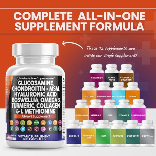 Clean Glucosamine Chondroitin MSM Turmeric Hyaluronic Acid Boswellia Clean NutraceuticalsUS supplements