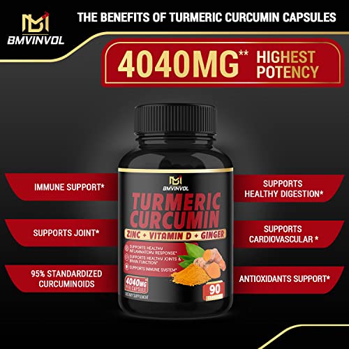 BMVINVOL Turmeric Curcumin Supplement 4040 mg - 95% Curcuminoids with Ginger BMVINVOLAu supplements