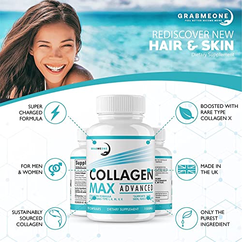 Premium Marine Collagen Supplements for Women, Ultra Potent Marine Collagen Capsules Collagen MaxAu supplements