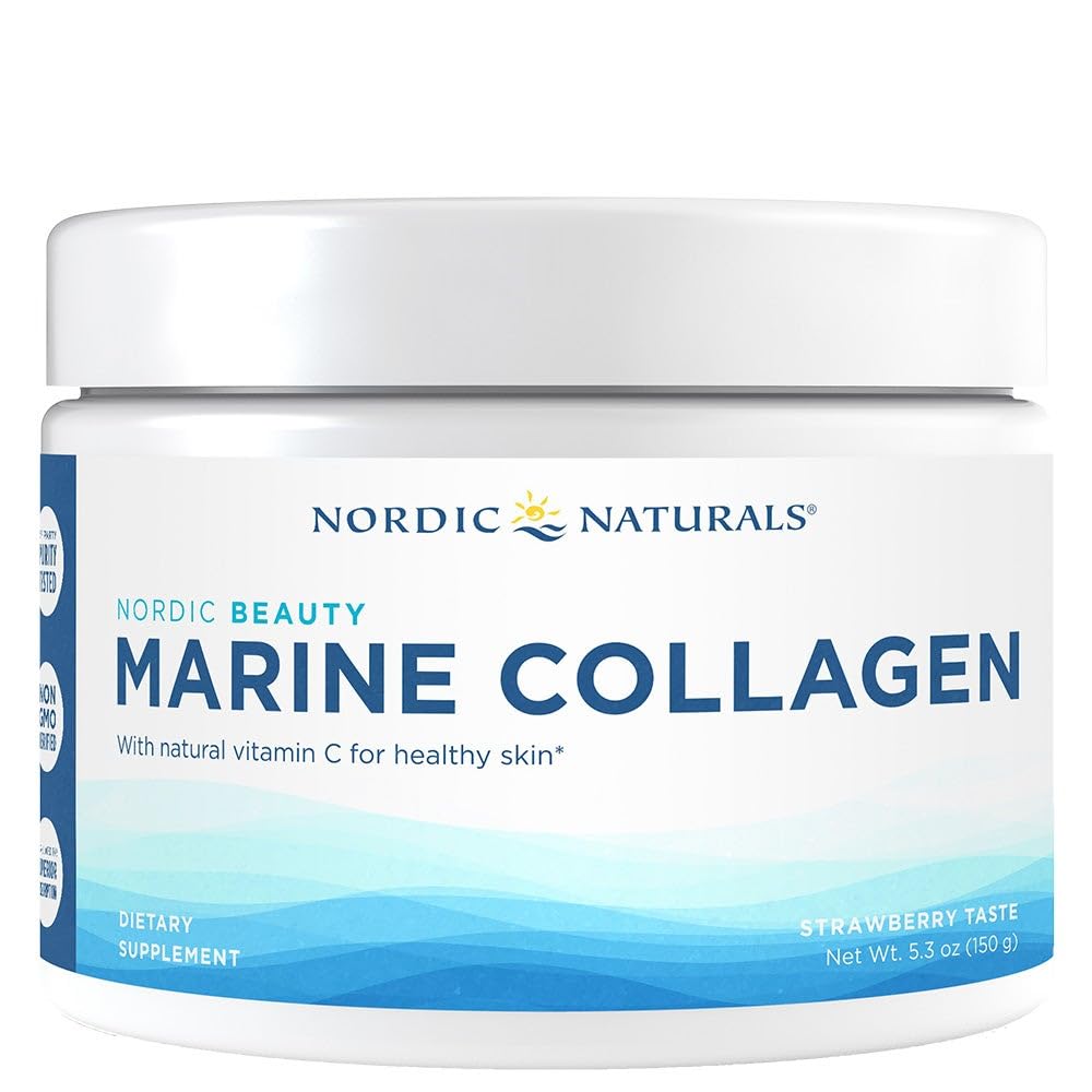 Nordic Naturals Nordic Beauty Marine Collagen Powder, Strawberry - 5.29 Ounces - Collagen Powder Supplement for Healthy Skin, Joints, and Bones, Vitamin C for Antioxidant Support - 30 Servings Nordic NaturalsAu supplements