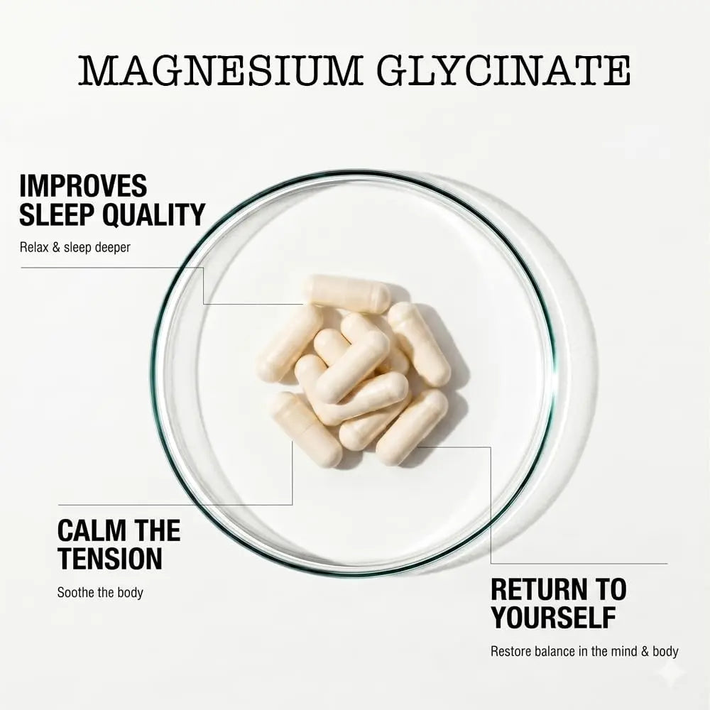 Zenium - Magnesium Glycinate for Sleep, Chelated, 600mg per Serving, 120 Capsules | High Absorption | Relieve Tension, Worry, Nervousness | Calm The Mind & Body | Ayurvedic | Natural Relief Supplement Zeniumnz supplements