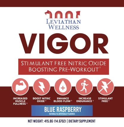 Leviathan Wellness Vigor - Stimulant Free, Nitric Oxide Boosting Pre-Workout Powder Leviathan WellnessUS supplements