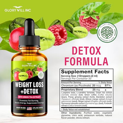 Glory Will Inc Weight Loss Drops Natural Detox Made in USA - Diet Drops for Fat Loss healthsupps.co.ukUS supplements