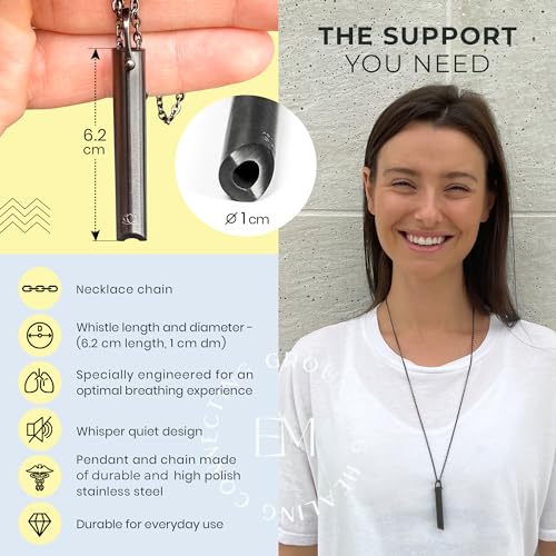 Mindful Breathing Necklace for Anxiety Stress Relief - Earth and Moon Stainless Steel Anxiety EARTH AND MOONAu supplements