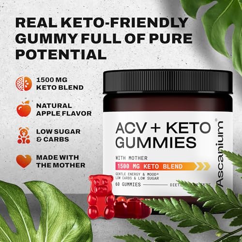 Ascanium Keto ACV Gummies 1500mg - Low-Sugar & Low-Carbs Apple AscaniumAu supplements