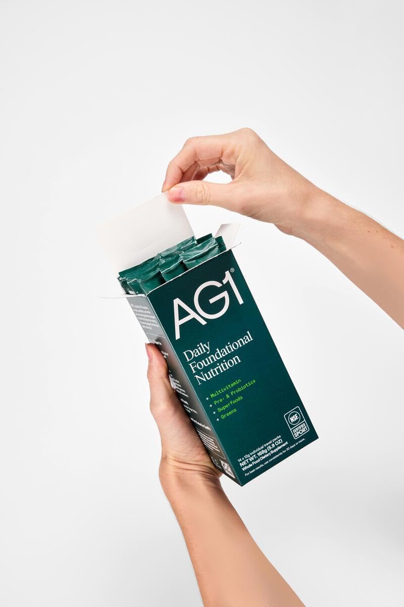 AG1 Athletic Greens Powder Supplement, Improve Gut Health, Multivitamin, Probiotic, Gluten Free, Vegan and Keto Friendly, 75 Vitamins (Travel Packs, 14 Count) - Classic Formula AG1Au supplements