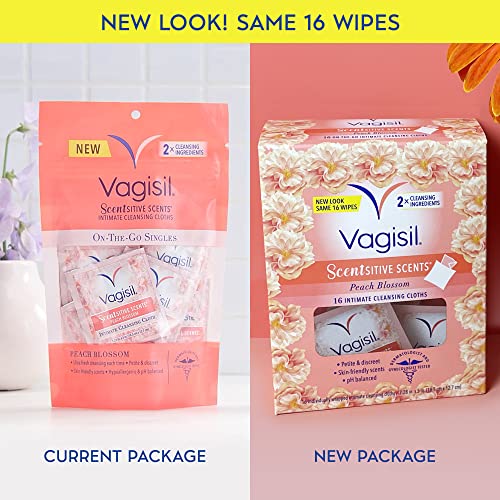 Vagisil Scentsitive Scents On-The-Go Feminine Cleansing Wipes, pH Balanced, Peach Blossom VagisilAu supplements