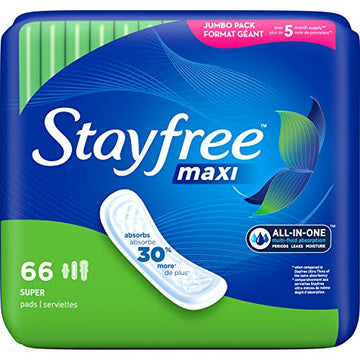 Stayfree Maxi Pads for Women, Super - 66 Count StayfreeAu supplements