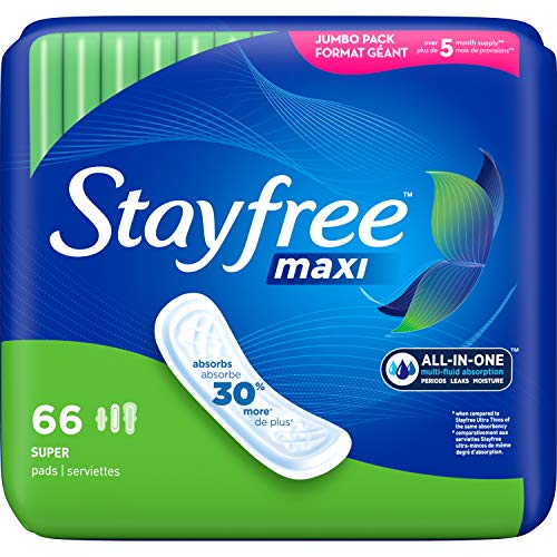 Stayfree Maxi Pads for Women, Super - 66 Count StayfreeAu supplements
