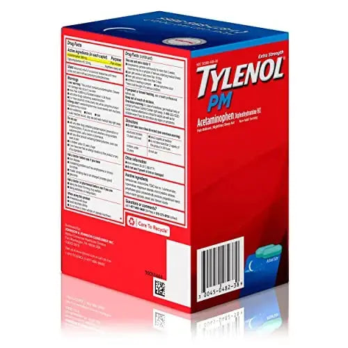 Tylenol PM Extra Strength Nighttime Pain Reliever Sleep Aid Caplets with Acetaminophen & Diphenhydramine HCl, Relief for Nighttime Aches & Pains, Travel Size, 50 Packs of 2 Caplets TylenolAu supplements