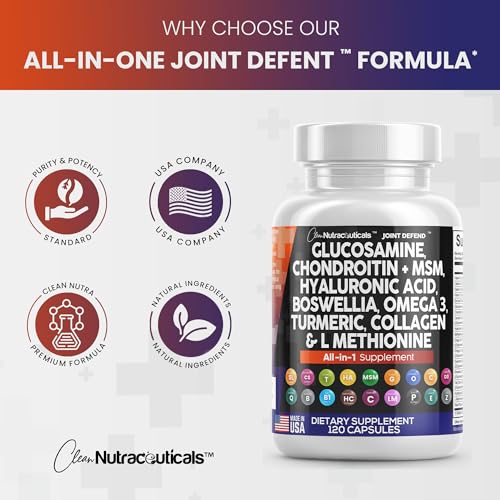 Clean Glucosamine Chondroitin MSM Turmeric Hyaluronic Acid Boswellia Clean NutraceuticalsUS supplements