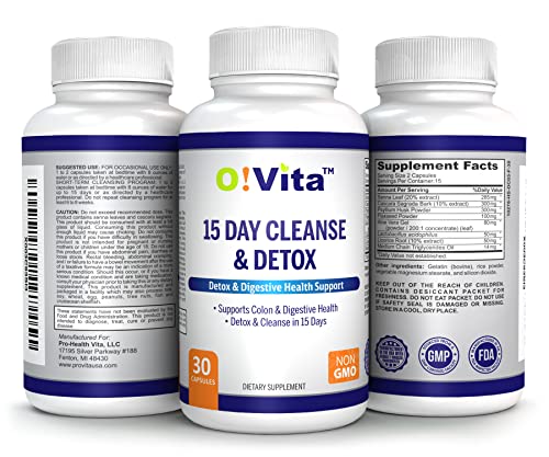O!VITA 15-Day Cleanse and Detox Supports Digestive and Colon Health, Special Formula O!VITAUS supplements