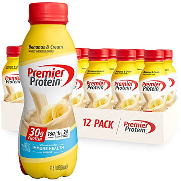 Premier Protein Shake, Bananas & Cream, 30g Protein, 1g Sugar, 24 Vitamins & Minerals Premier ProteinUS supplements