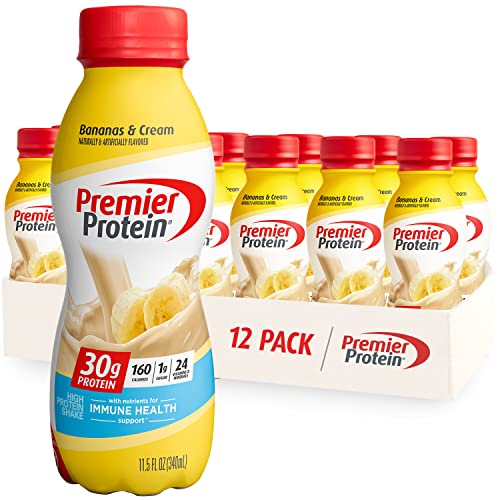 Premier Protein Shake, Bananas & Cream, 30g Protein, 1g Sugar, 24 Vitamins & Minerals Premier ProteinUS supplements