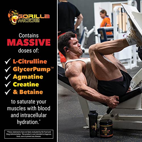 Gorilla Mode Pre Workout - Massive Pumps · Laser Focus · Energy · Power - L-Citrulline Gorilla MindAu supplements