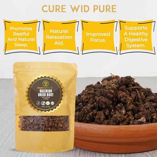 Cure wid Pure Organic Valerian Root Tea - Cut,Sifted & Non-Irradiated Valerian Tea Promotes Cure wid PureUS supplements