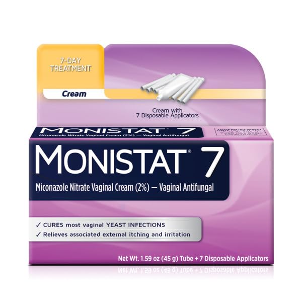 Monistat 7 Vaginal Cream with Tube Plus 7 Disposable Applicators, Anti-Fungal, For Most Vaginal Yeast MonistatAu supplements