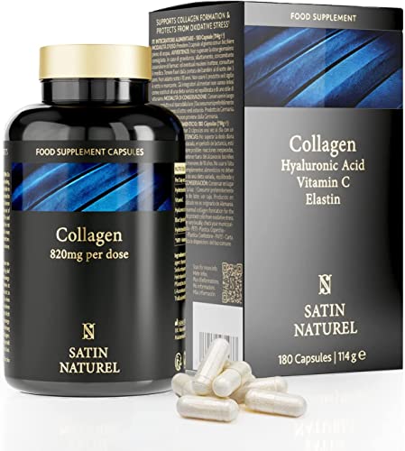 Collagen Capsules 820mg - 180 High Strength Capsules (3 Months Supply) SatinNaturelAu supplements