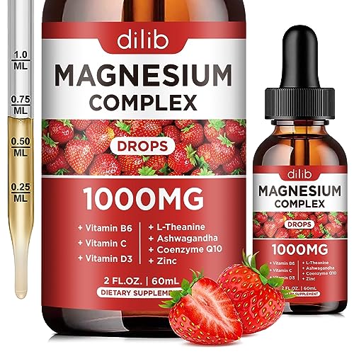 Triple Magnesium Complex Supplement, Magnesium Glycinate, Blend, Citrate Liquid Drops dilibAu supplements