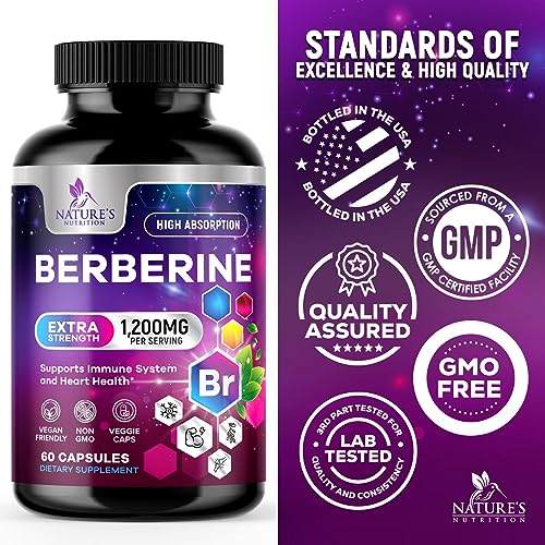 Berberine Supplement 1200mg per Serving - High Absorption Heart Health Support Nature's NutritionAu supplements
