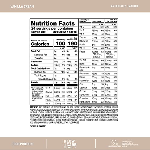 SlimFast Meal Replacement Smoothie Mix, 24 Servings, High Protein, Vanilla Cream, 20g SlimFastUS supplements