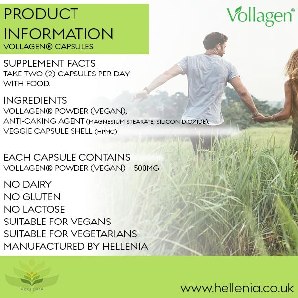 Hellenia Vollagen 500mg - 60 Capsules - Vegan Collagen HelleniaUS supplements