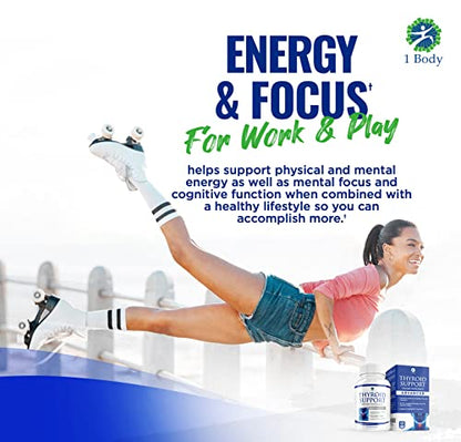 1 Body Thyroid Support Supplement with Iodine - Energy & Focus Support 1 BodyUS supplements