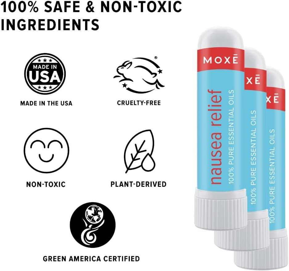 MOXE Nausea Nasal Inhaler Sticks, All Natural Essential Oil Blend, Ginger, Cardamom, Peppermint MOXEAu supplements