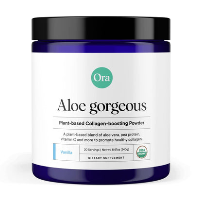 Ora Organic Vegan Collagen-Boosting Powder for Women and Men - Hair, Skin, & Nails Support - Bamboo Silica, Plant-Based Protein, Organic Vitamin C, Aloe Vera - Vanilla Flavor, 20 Servings Ora OrganicUS supplements