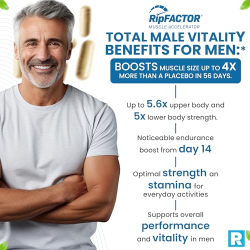 Advanced Muscle Building Supplement for Men with RipFactor, Zinc Picolinate, Vitamin D3 Revival PointAu supplements