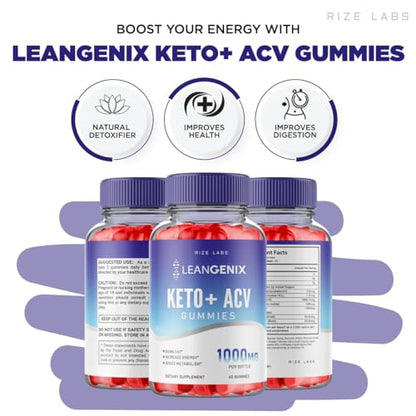 (3 Pack) Leangenix Keto ACV Gummies, Leangenix Keto + ACV for Advanced Weight Loss rize labsUS supplements