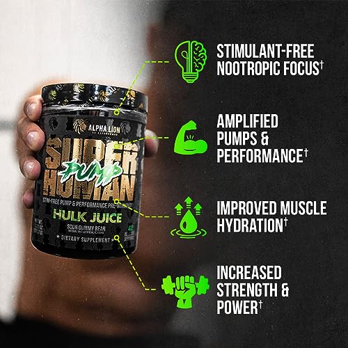 ALPHA LION Superhuman Pump Pre Workout Powder, Nootropic Caffeine & Stim Free ALPHA LIONUS supplements