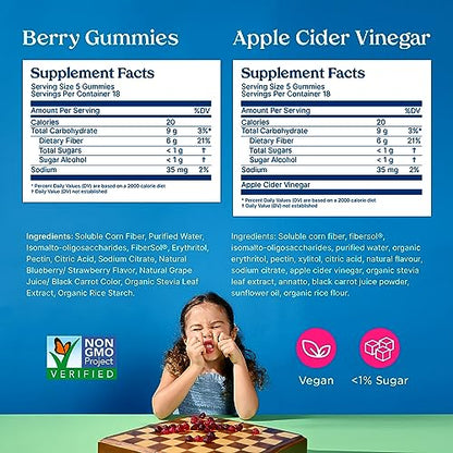 Poop Like a Champion Super Fiber Gummies 6g Fiber - Apple Cider Vinegar & Berries 2 Flavors Poop Like a ChampionUS supplements