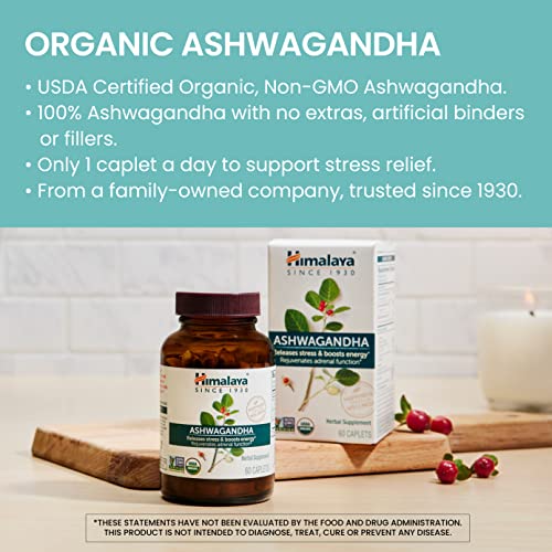 Himalaya Organic Ashwagandha, 60 Day Supply, Herbal Supplement for Stress Relief HimalayaAu supplements