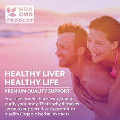 Organic Liver Cleanse Detox & Repair (Vegan, Non-GMO) Milk Thistle Extract (80% Silymarin) PURE COUS supplements