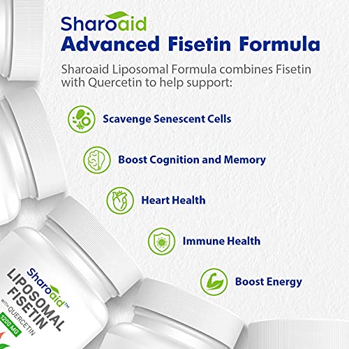 Sharoaid Liposomal Fisetin with Quercetin Supplements 1200 mg per Serving,High Absorpti SharoaidUS supplements