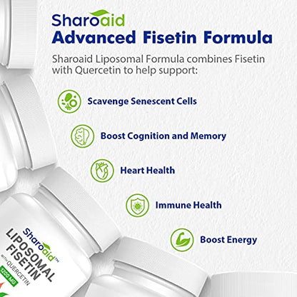 Sharoaid Liposomal Fisetin with Quercetin Supplements 1200 mg per Serving,High Absorpti SharoaidUS supplements