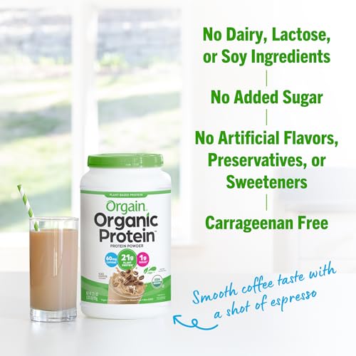 Orgain Organic Vegan Protein Powder, Iced Coffee - 21g Plant Based Protein, Gluten Free OrgainUS supplements