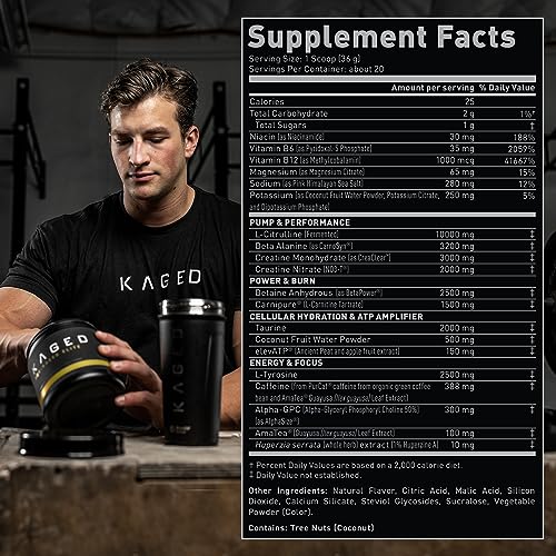 Kaged High Stimulant Pre Workout Powder | Fruit Punch | Pre-Kaged Elite | L-Citrulline KagedAu supplements