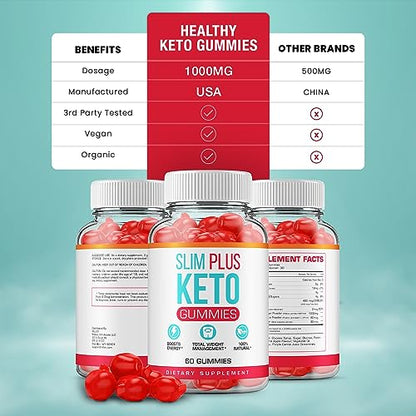 (5 Pack) Slim Plus Keto ACV Gummies - Official - Keto Slim Plus ACV Advanced Weight Loss RillvoUS supplements