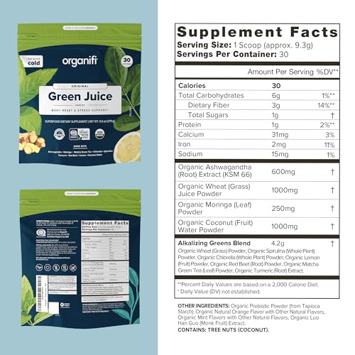 Organifi Green Juice - Organic Superfood Powder - 90-Day Supply - Organic Vegan Greens OrganifiUS supplements
