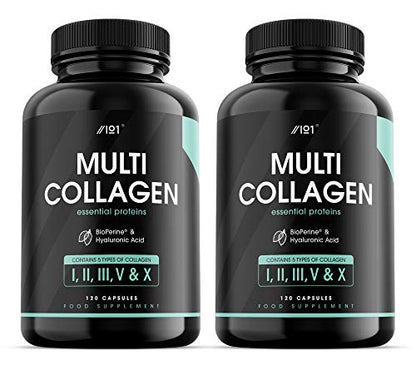 Multi Collagen Protein Capsules - Types I, II, III, V & X - Wild Caught Marine, Grass Fed Bovine, Eggshell & Free-Range Chicken Collagen Powder Revive NaturalsUS supplements