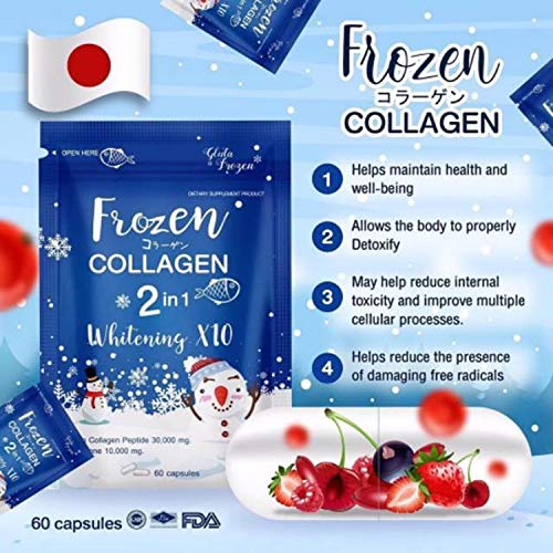 Frozen Collagen 2 in 1 Premium Collagen Peptide & Glutathione, 60 Capsules Frozen CollagenAu supplements