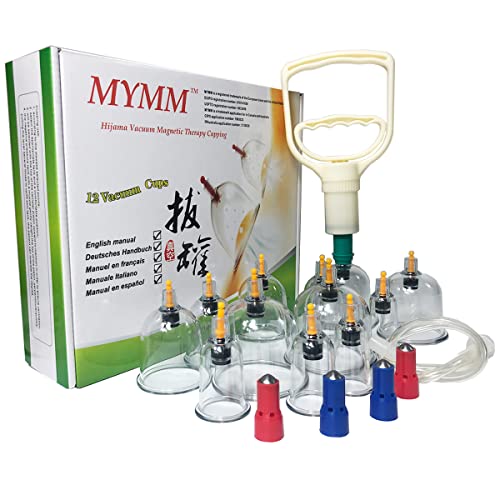 MYMM 12 Cupping Cups Sets Biomagnetic Traditional Professional Chinese Therapy Massage MYMMAu supplements